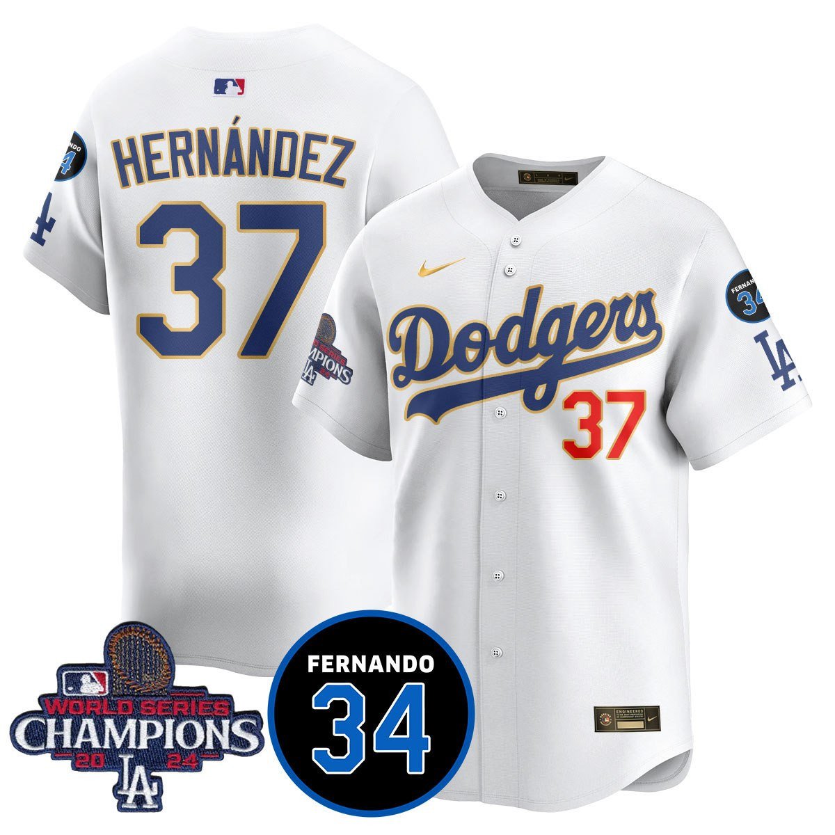 LA Dodgers - World Series Champions 2024/Fernando Valenzuela Memorial Jersey - All Stitched N08-DTD