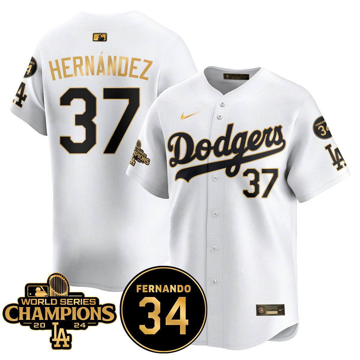 LA Dodgers - World Series Champions 2024/Fernando Valenzuela Memorial Jersey - All Stitched N08-DTD