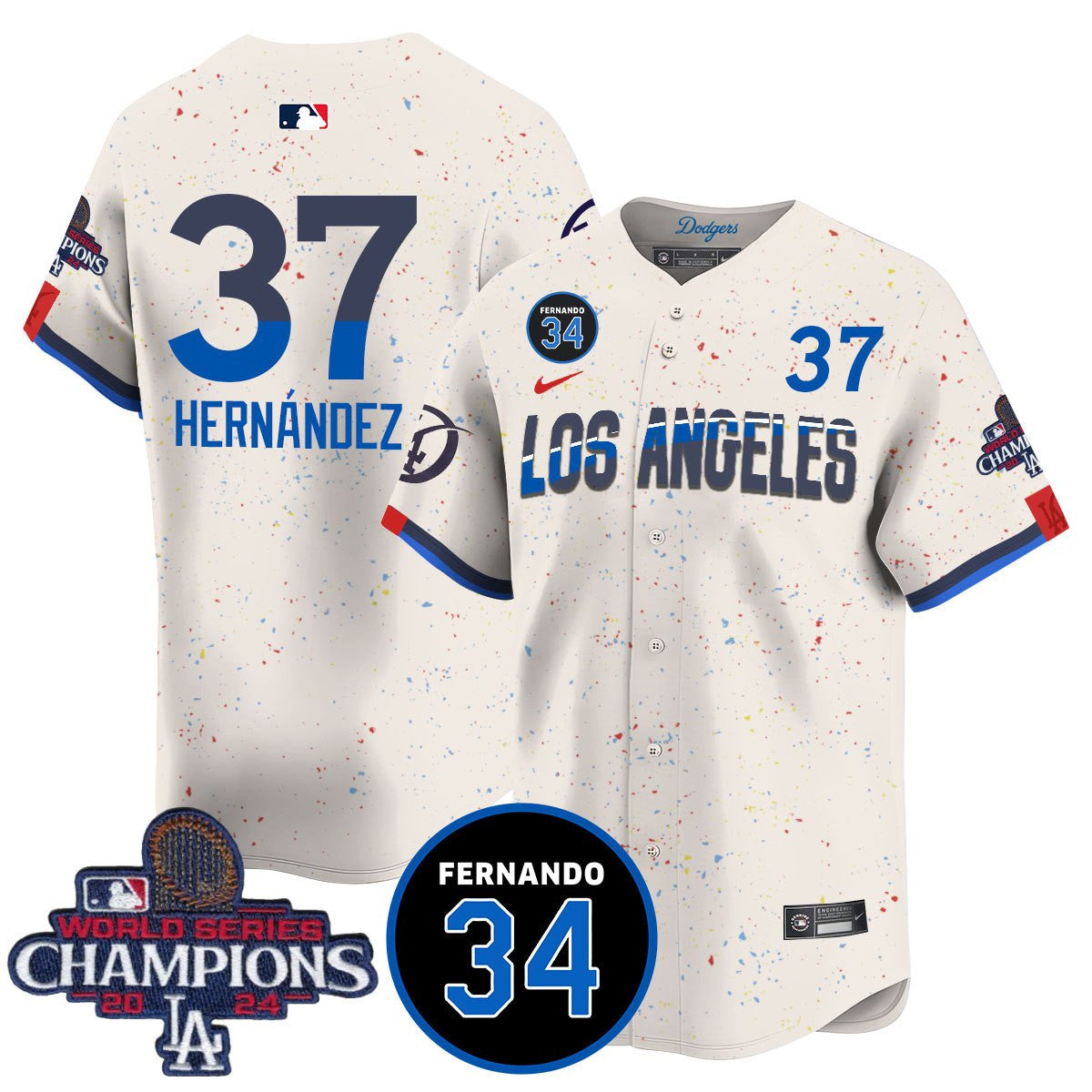 LA Dodgers - World Series Champions 2024/Fernando Valenzuela Memorial Jersey - All Stitched N08-DTD