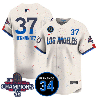 LA Dodgers - World Series Champions 2024/Fernando Valenzuela Memorial Jersey - All Stitched N08-DTD