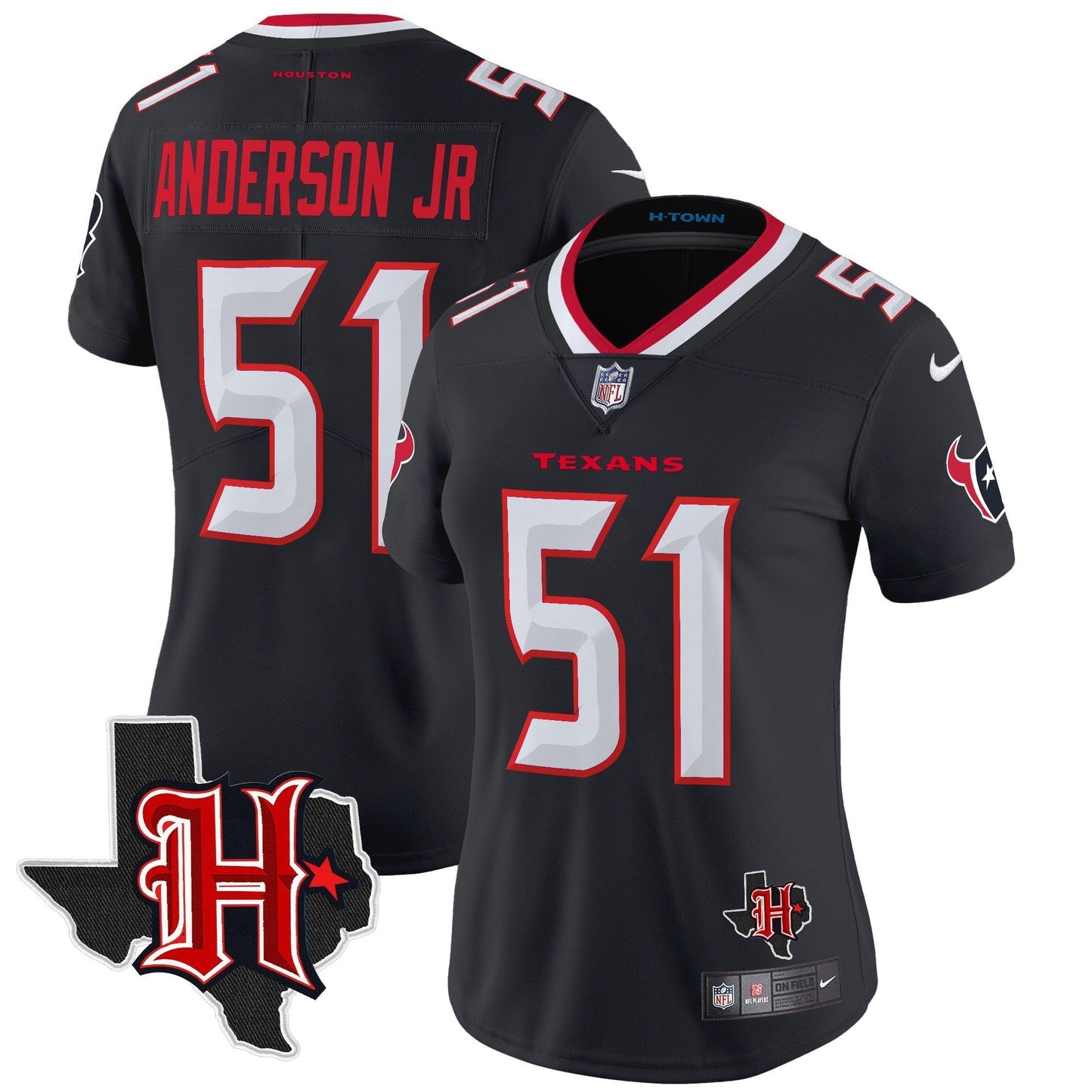 Women's HOU 2024 Texas Patch Vapor Limited Jersey V5 - All Stitched-DTD