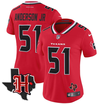 Women's HOU 2024 Texas Patch Vapor Limited Jersey V5 - All Stitched-DTD