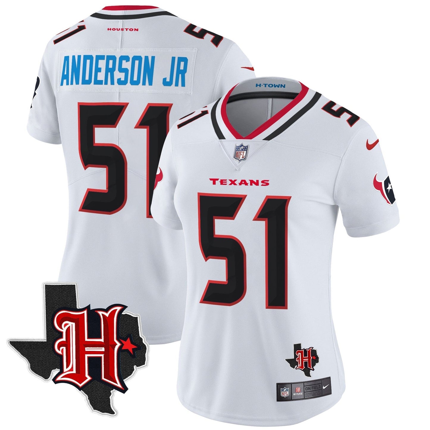 Women's HOU 2024 Texas Patch Vapor Limited Jersey V5 - All Stitched-DTD