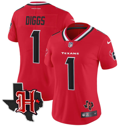 Women's HOU 2024 Texas Patch Vapor Limited Jersey V5 - All Stitched-DTD