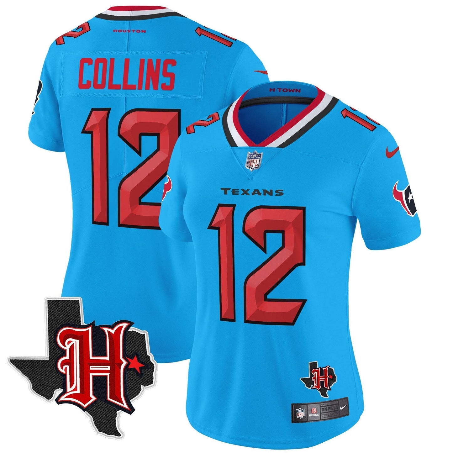 Women's HOU 2024 Texas Patch Vapor Limited Jersey V5 - All Stitched-DTD