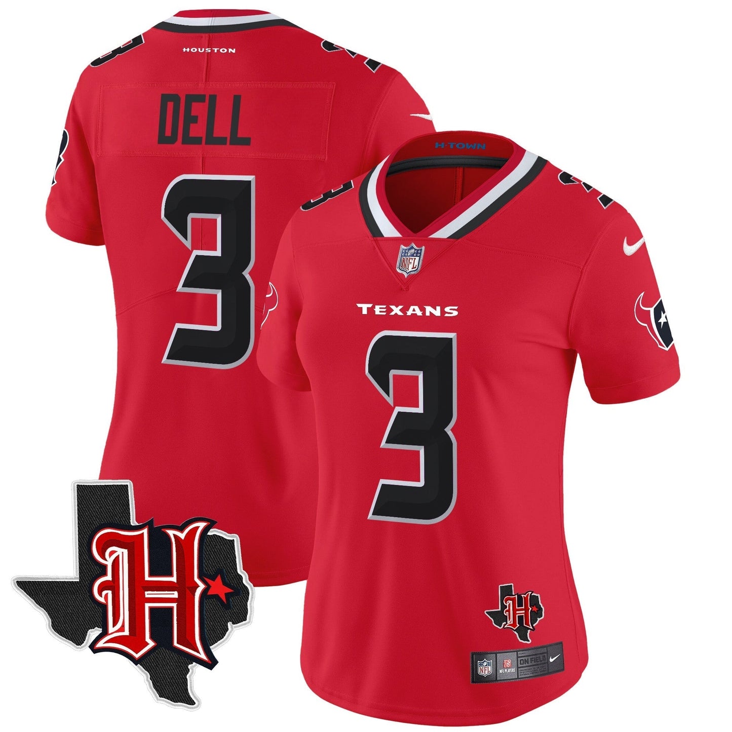 Women's HOU 2024 Texas Patch Vapor Limited Jersey V5 - All Stitched-DTD