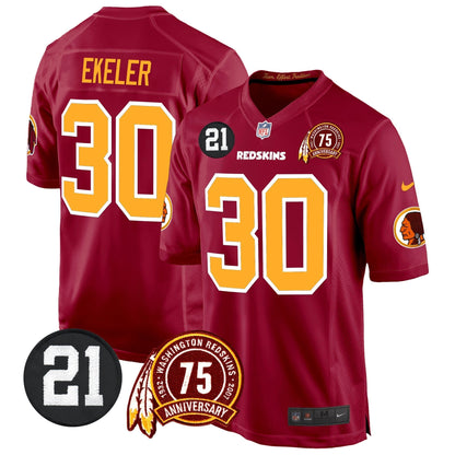 WR 75th & Sean Taylor Patch Game Jersey - All Stitched-DTD