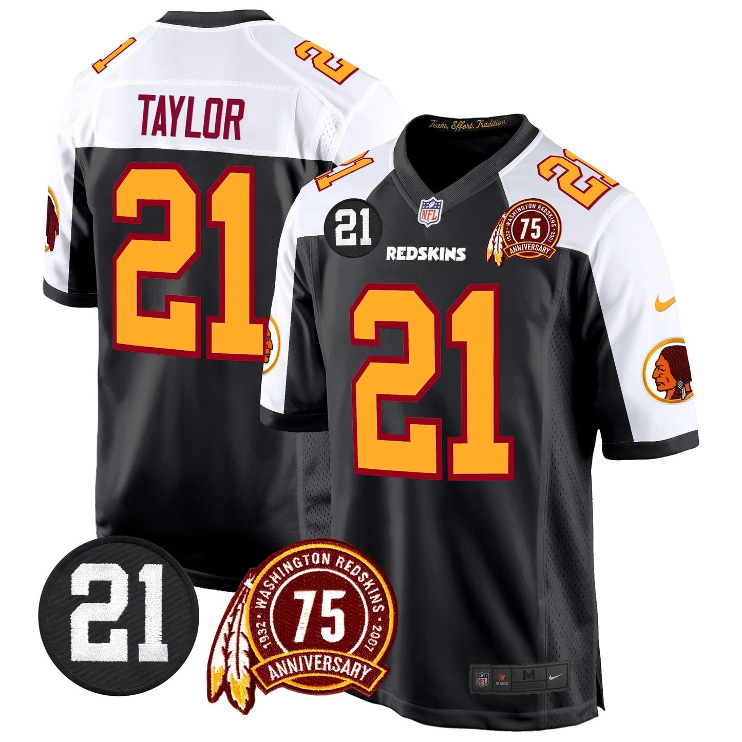 WR 75th & Sean Taylor Patch Game Jersey - All Stitched-DTD