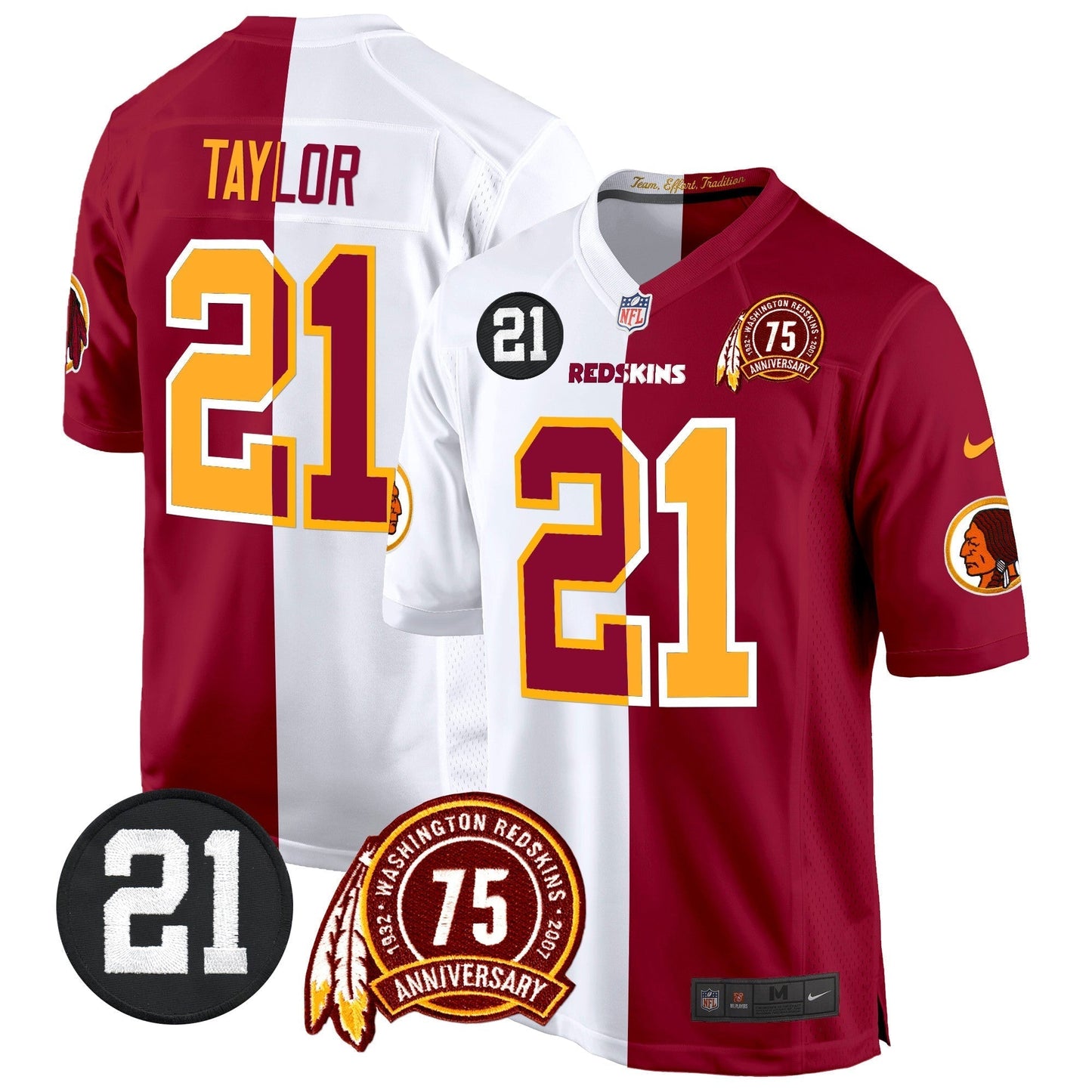 WR 75th & Sean Taylor Patch Game Jersey - All Stitched-DTD