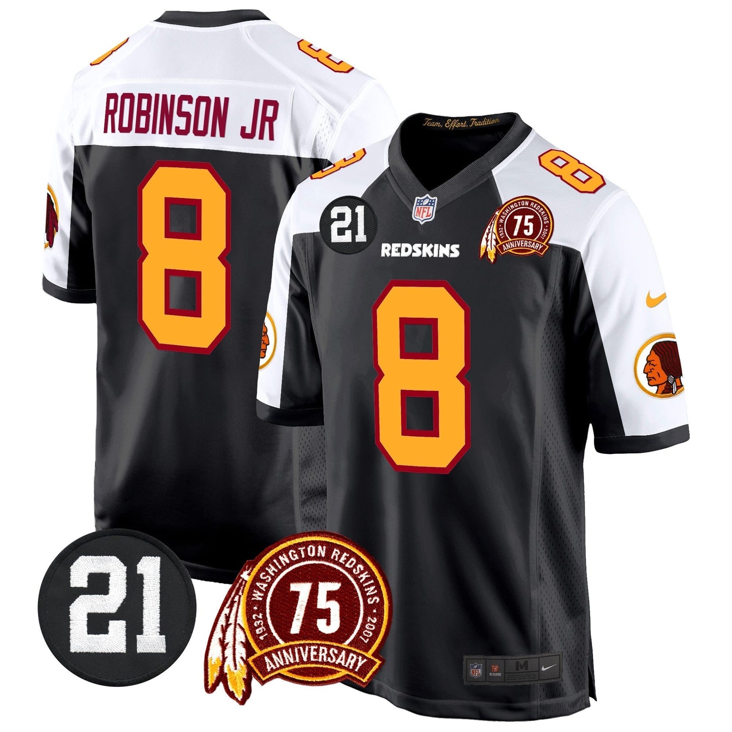 WR 75th & Sean Taylor Patch Game Jersey - All Stitched-DTD