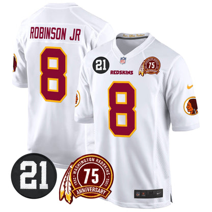 WR 75th & Sean Taylor Patch Game Jersey - All Stitched-DTD