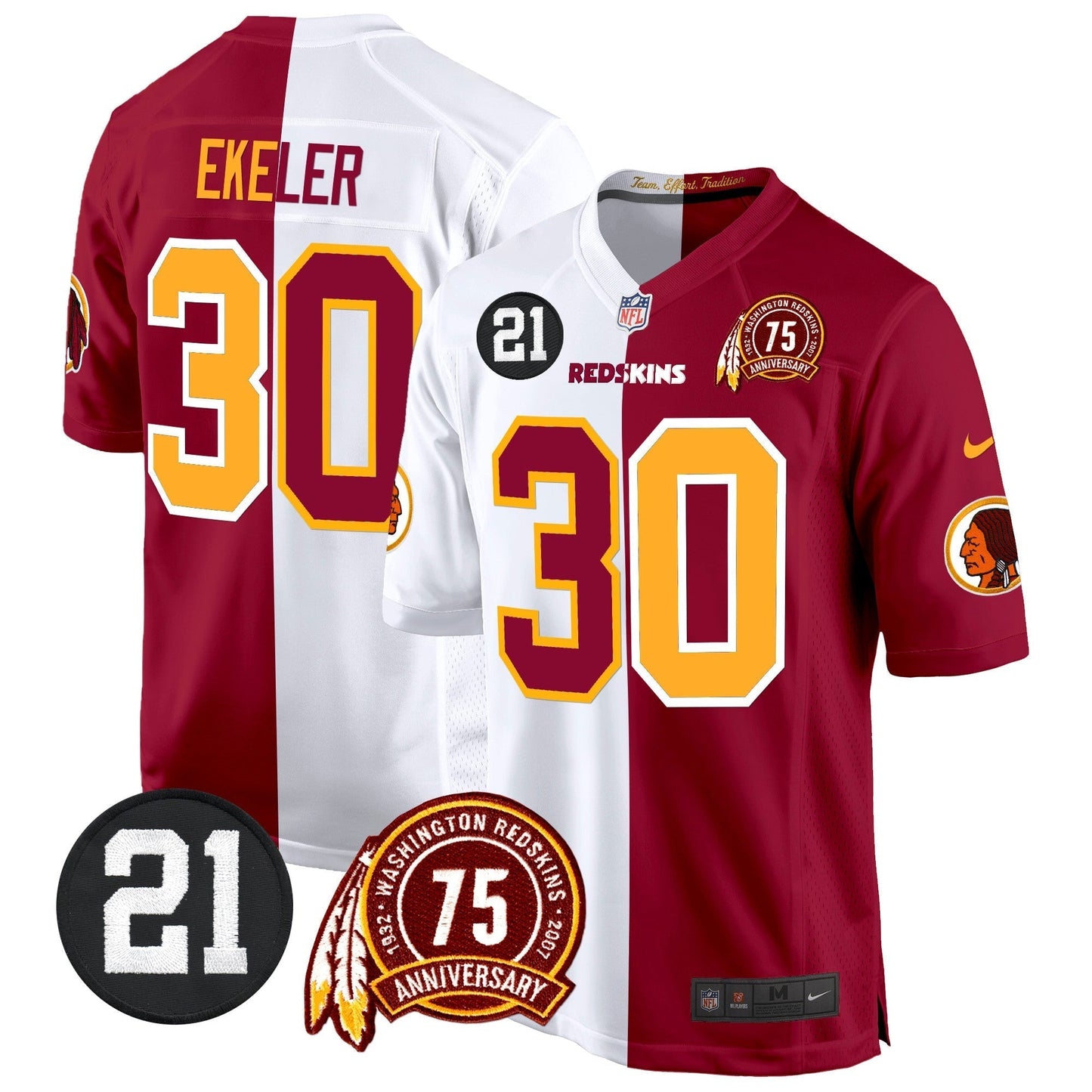 WR 75th & Sean Taylor Patch Game Jersey - All Stitched-DTD