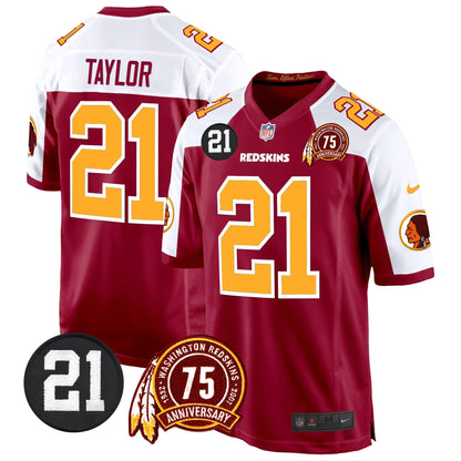WR 75th & Sean Taylor Patch Game Jersey - All Stitched-DTD