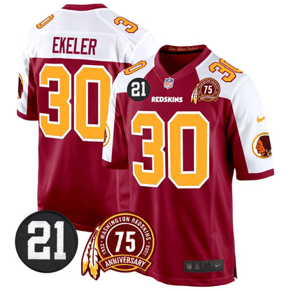 WR 75th & Sean Taylor Patch Game Jersey - All Stitched-DTD