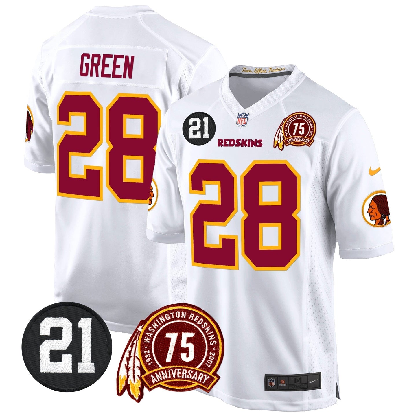 WR 75th & Sean Taylor Patch Game Jersey - All Stitched-DTD