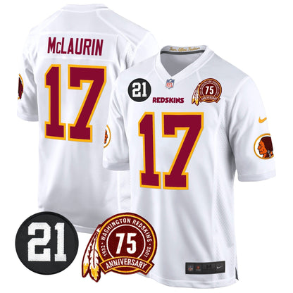WR 75th & Sean Taylor Patch Game Jersey - All Stitched-DTD