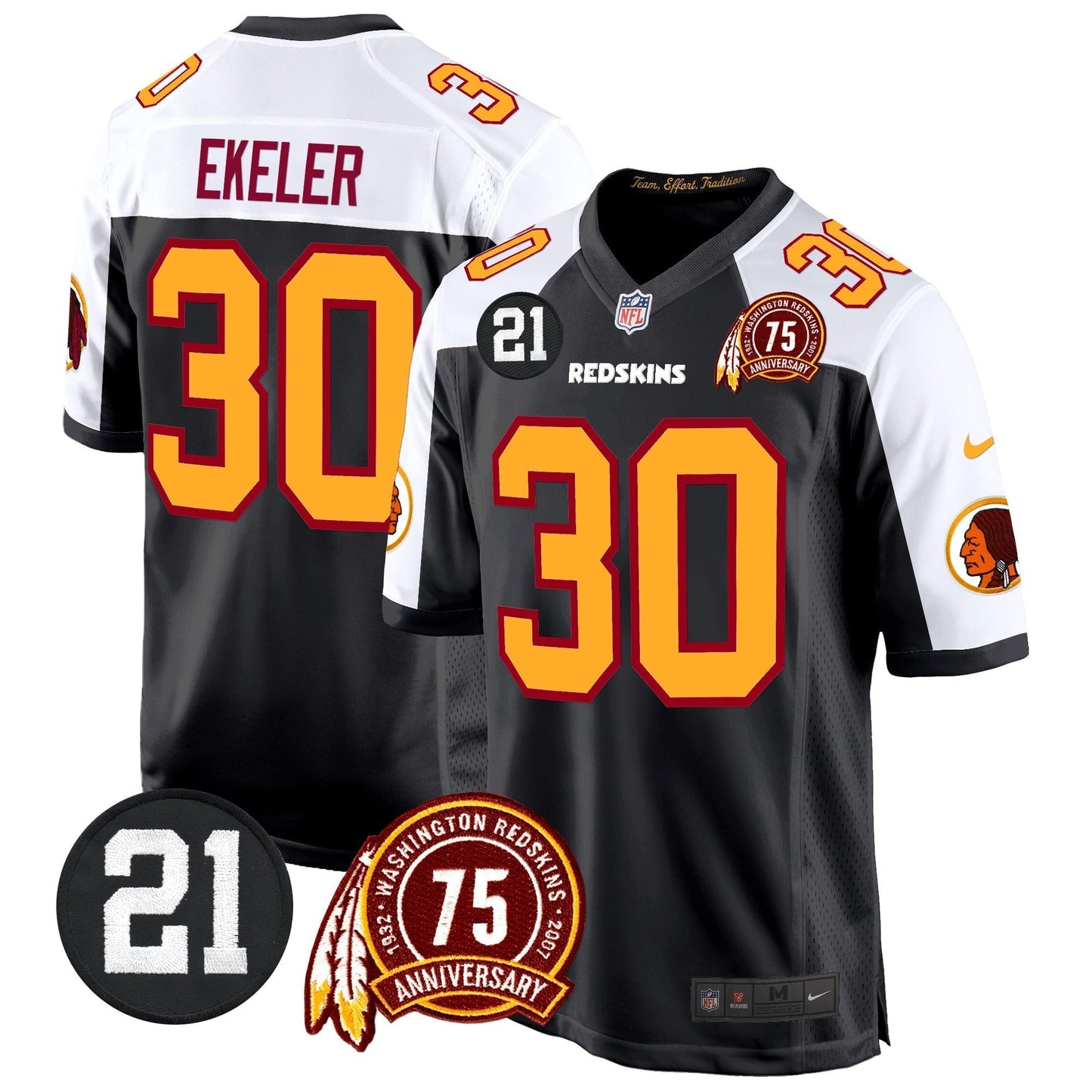 WR 75th & Sean Taylor Patch Game Jersey - All Stitched-DTD