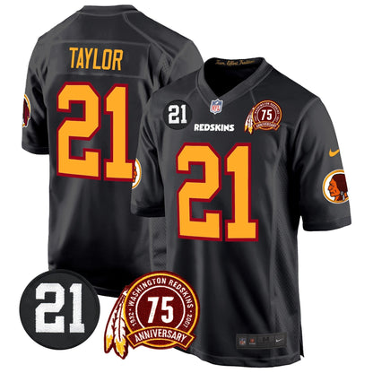 WR 75th & Sean Taylor Patch Game Jersey - All Stitched-DTD