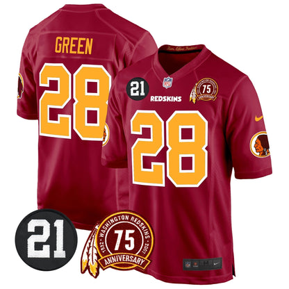 WR 75th & Sean Taylor Patch Game Jersey - All Stitched-DTD