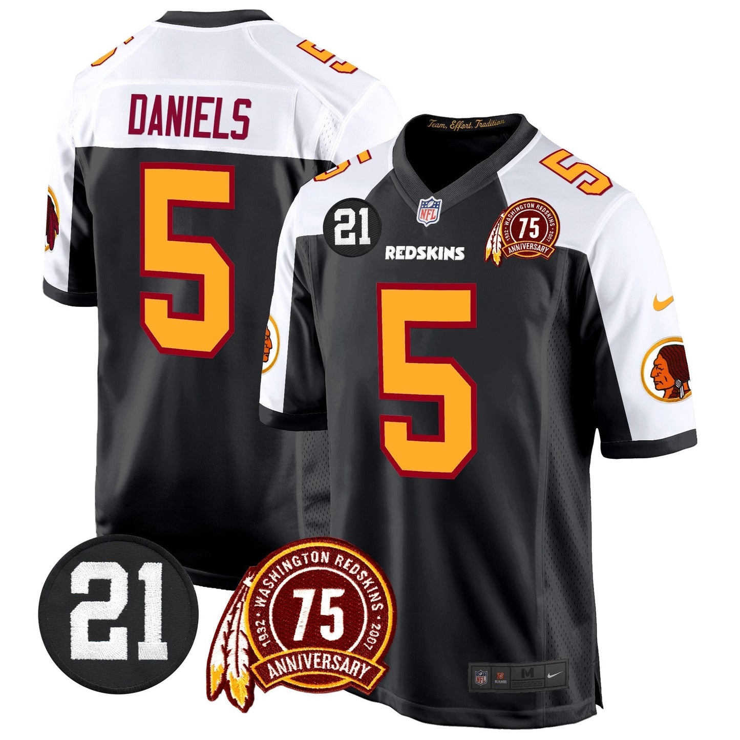 WR 75th & Sean Taylor Patch Game Jersey - All Stitched-DTD