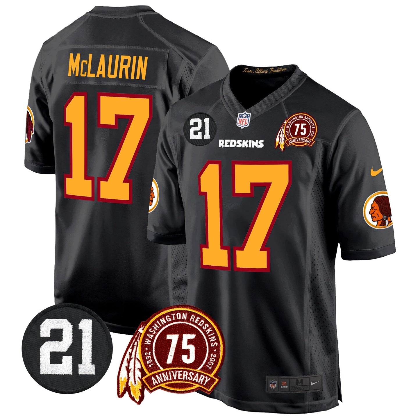 WR 75th & Sean Taylor Patch Game Jersey - All Stitched-DTD