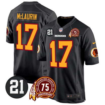 WR 75th & Sean Taylor Patch Game Jersey - All Stitched-DTD