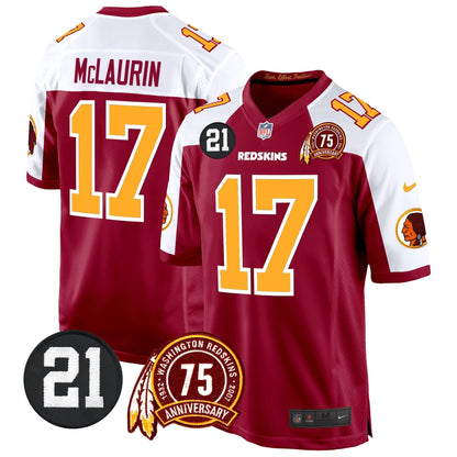WR 75th & Sean Taylor Patch Game Jersey - All Stitched-DTD