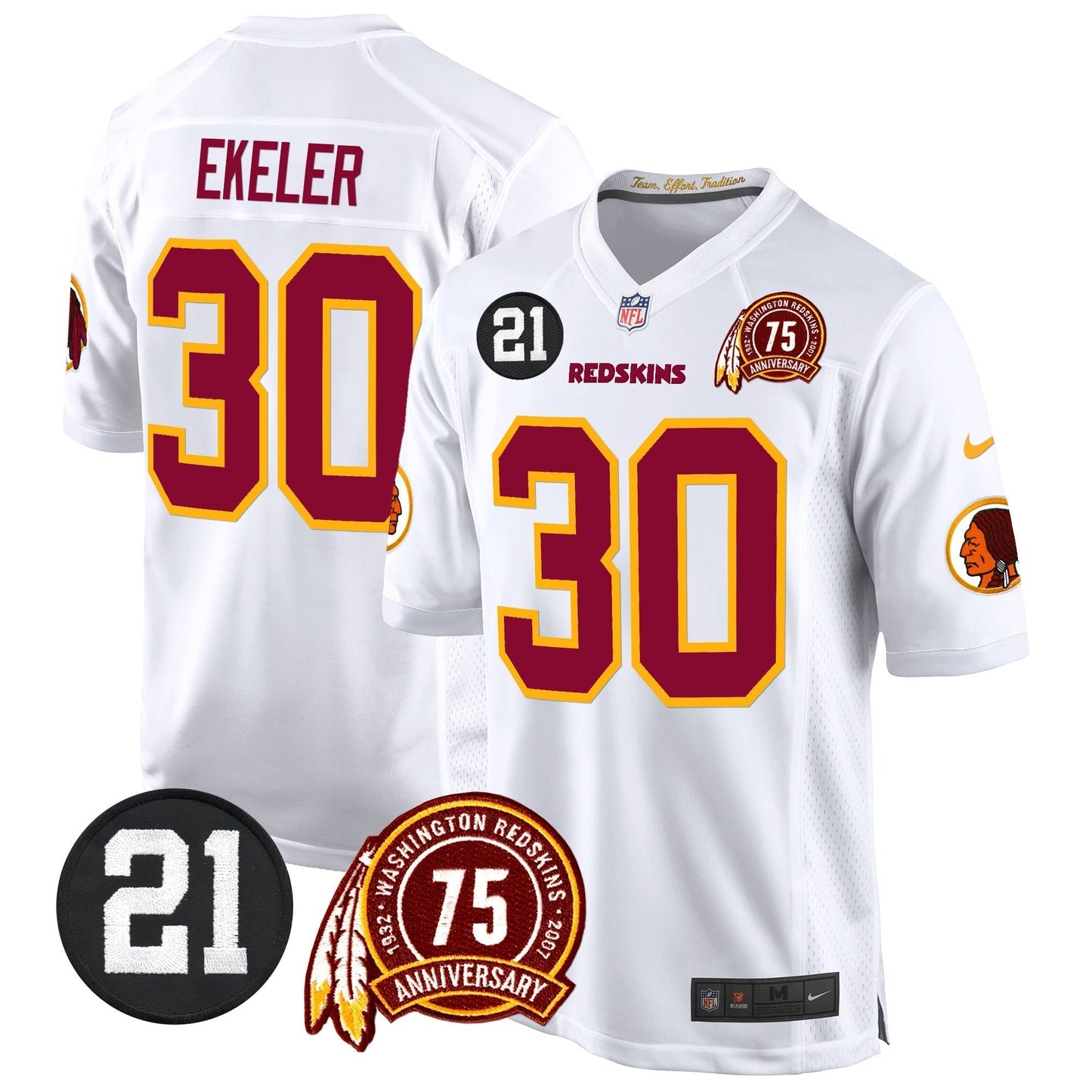 WR 75th & Sean Taylor Patch Game Jersey - All Stitched-DTD