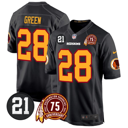 WR 75th & Sean Taylor Patch Game Jersey - All Stitched-DTD