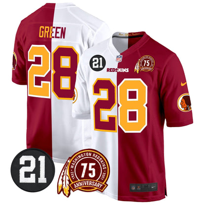 WR 75th & Sean Taylor Patch Game Jersey - All Stitched-DTD