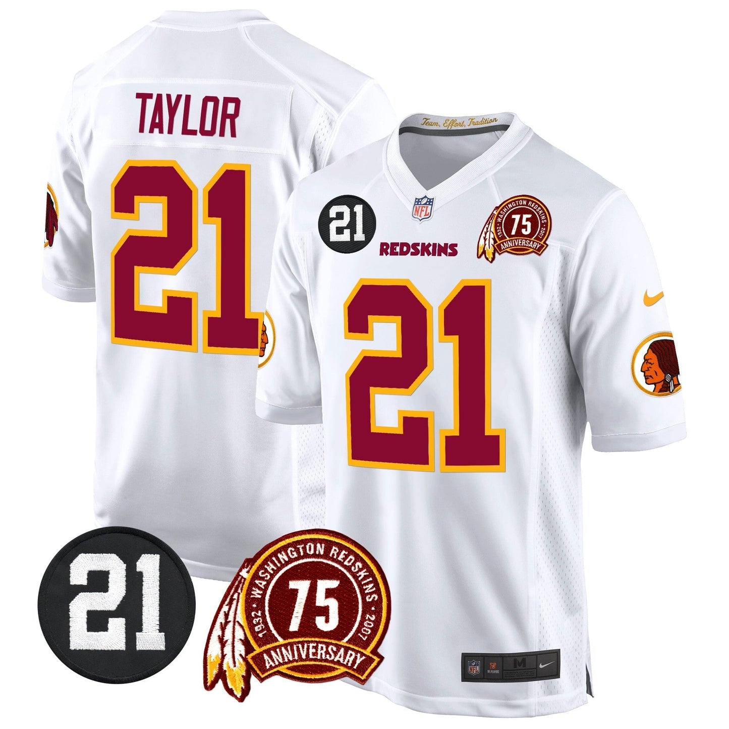WR 75th & Sean Taylor Patch Game Jersey - All Stitched-DTD