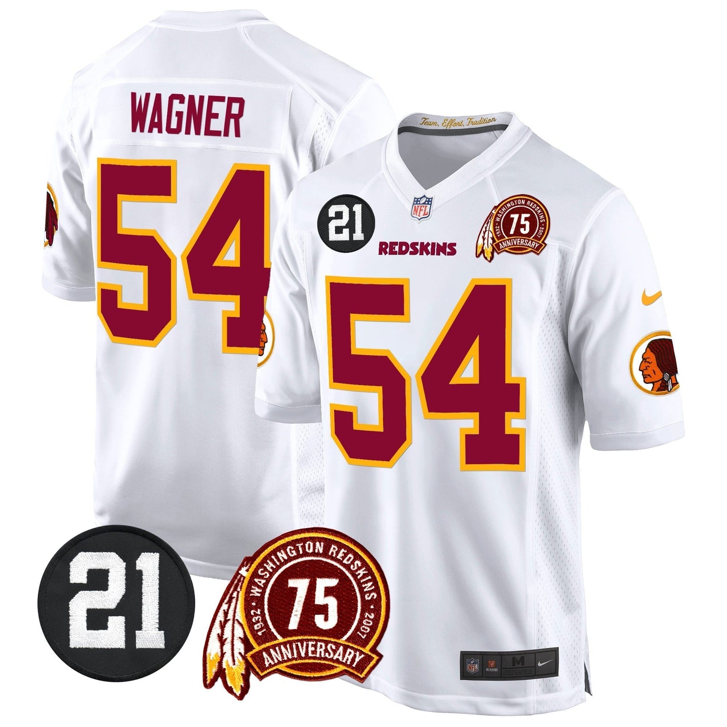 WR 75th & Sean Taylor Patch Game Jersey - All Stitched-DTD