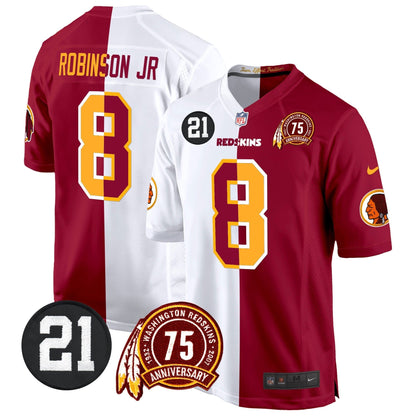 WR 75th & Sean Taylor Patch Game Jersey - All Stitched-DTD