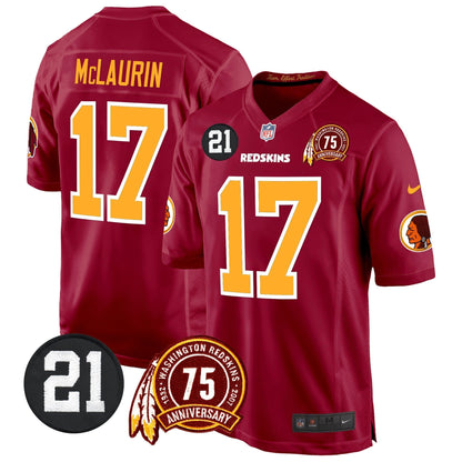 WR 75th & Sean Taylor Patch Game Jersey - All Stitched-DTD