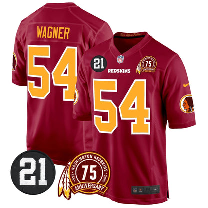 WR 75th & Sean Taylor Patch Game Jersey - All Stitched-DTD