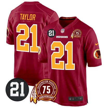 WR 75th & Sean Taylor Patch Game Jersey - All Stitched-DTD