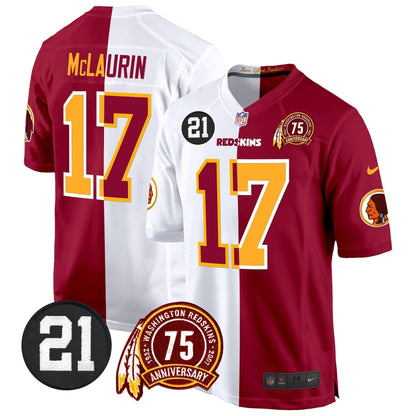 WR 75th & Sean Taylor Patch Game Jersey - All Stitched-DTD