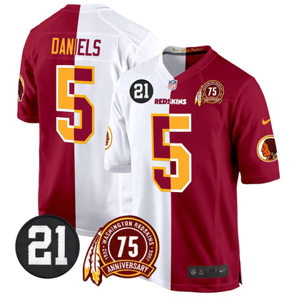 WR 75th & Sean Taylor Patch Game Jersey - All Stitched-DTD