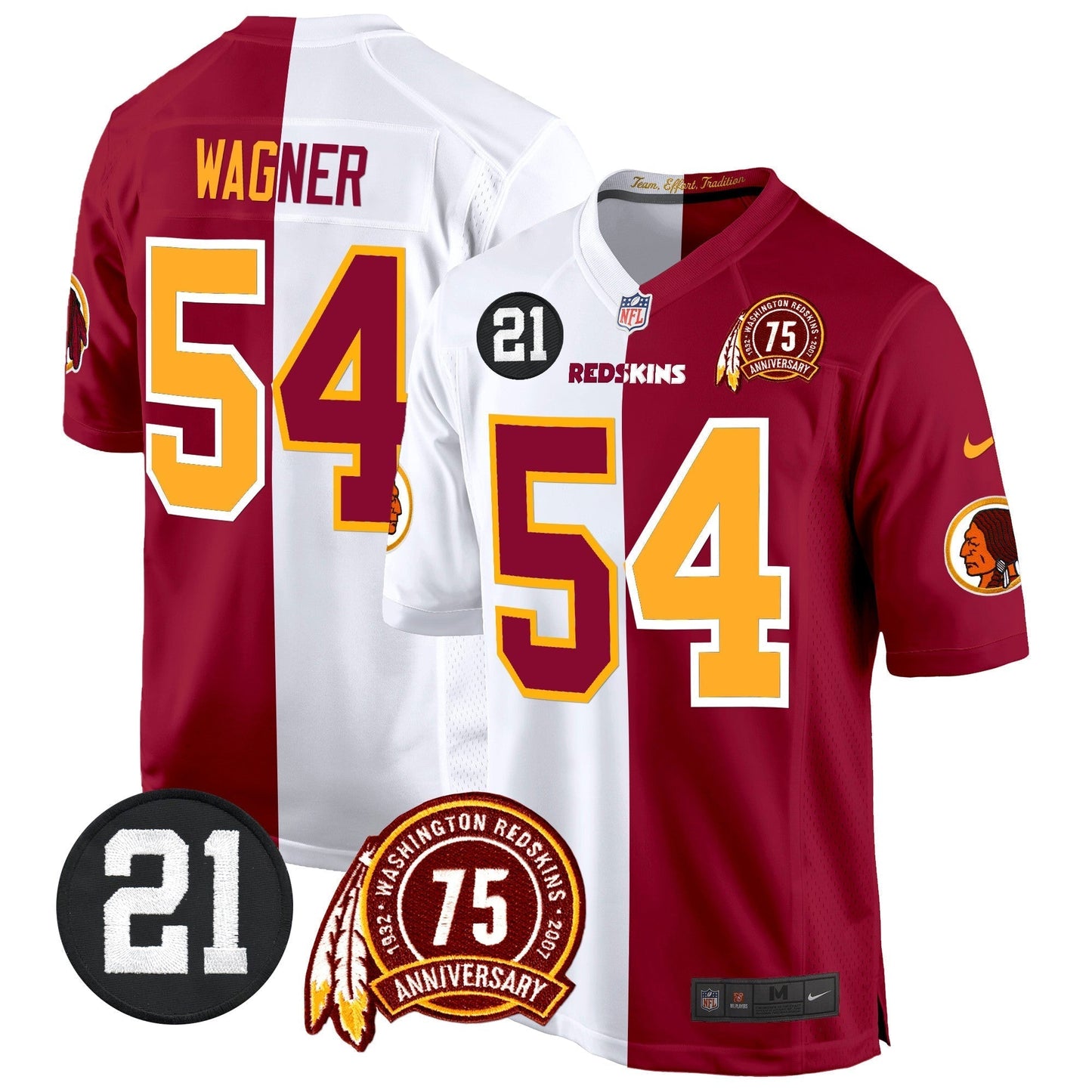 WR 75th & Sean Taylor Patch Game Jersey - All Stitched-DTD