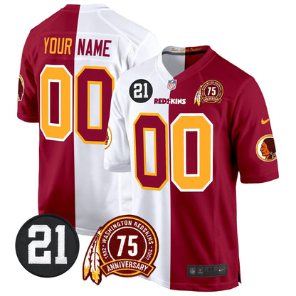 WR 75th & Sean Taylor Patch Game Custom Jersey - All Stitched-DTD