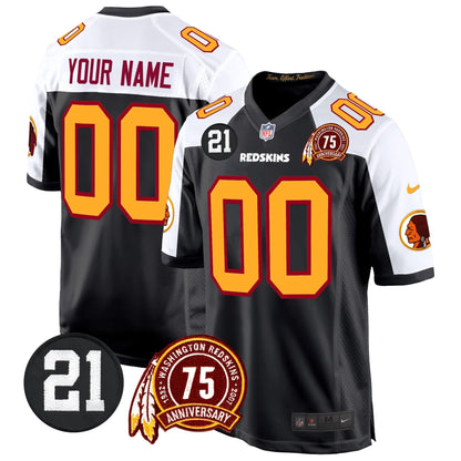 WR 75th & Sean Taylor Patch Game Custom Jersey - All Stitched-DTD