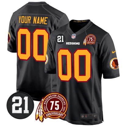 WR 75th & Sean Taylor Patch Game Custom Jersey - All Stitched-DTD