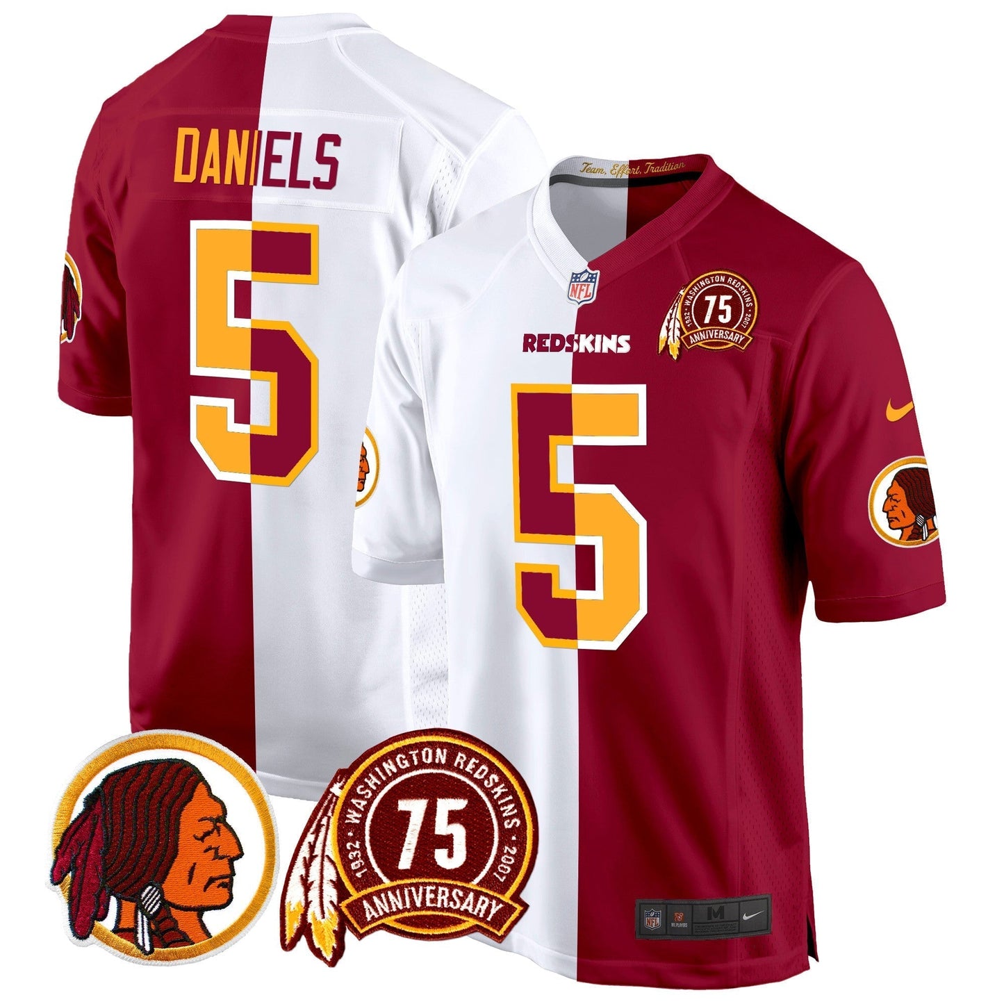 WR 75th Patch Throwback Game Jersey - All Stitched-DTD