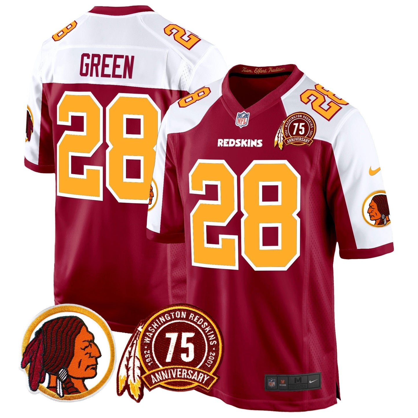 WR 75th Patch Throwback Game Jersey - All Stitched-DTD