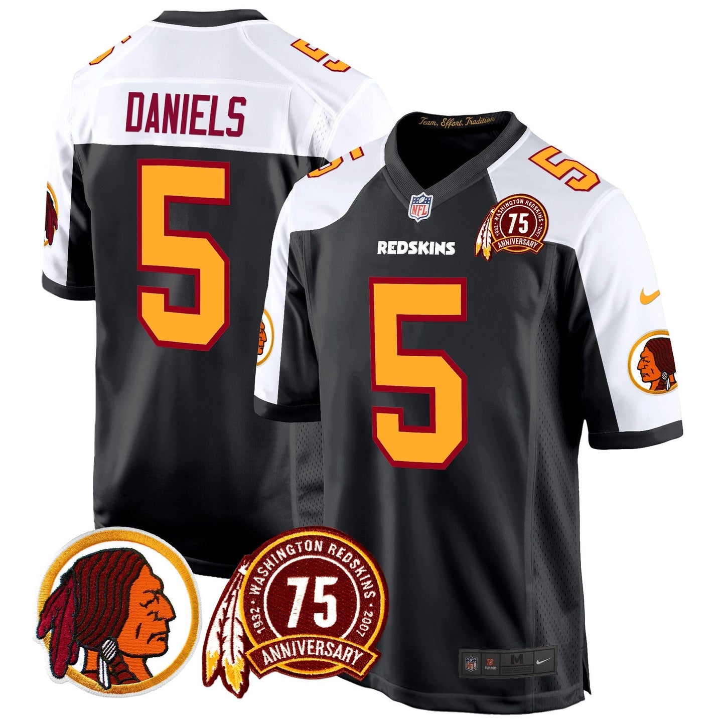 WR 75th Patch Throwback Game Jersey - All Stitched-DTD