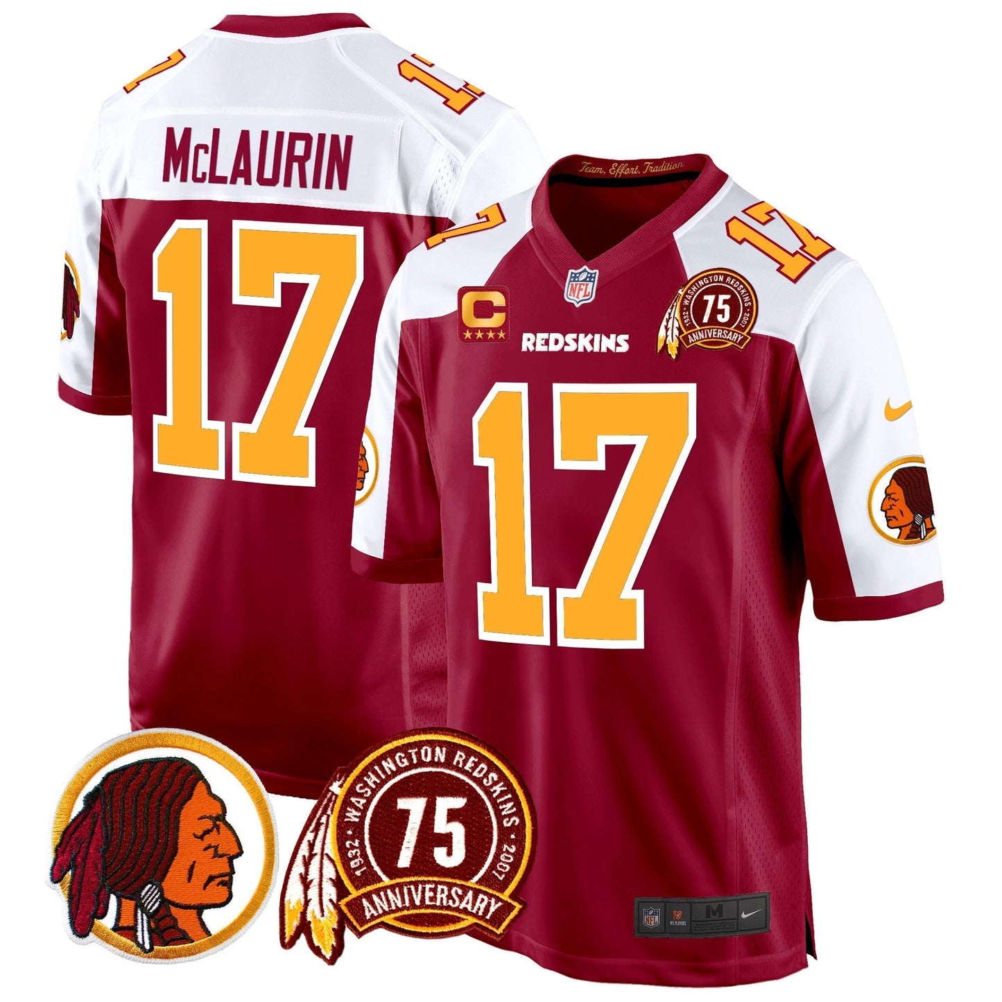 WR 75th Patch Throwback Game Jersey - All Stitched-DTD
