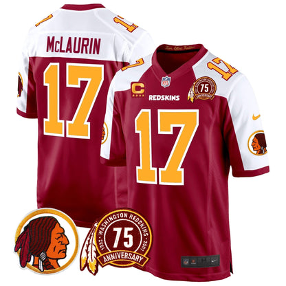 WR 75th Patch Throwback Game Jersey - All Stitched-DTD
