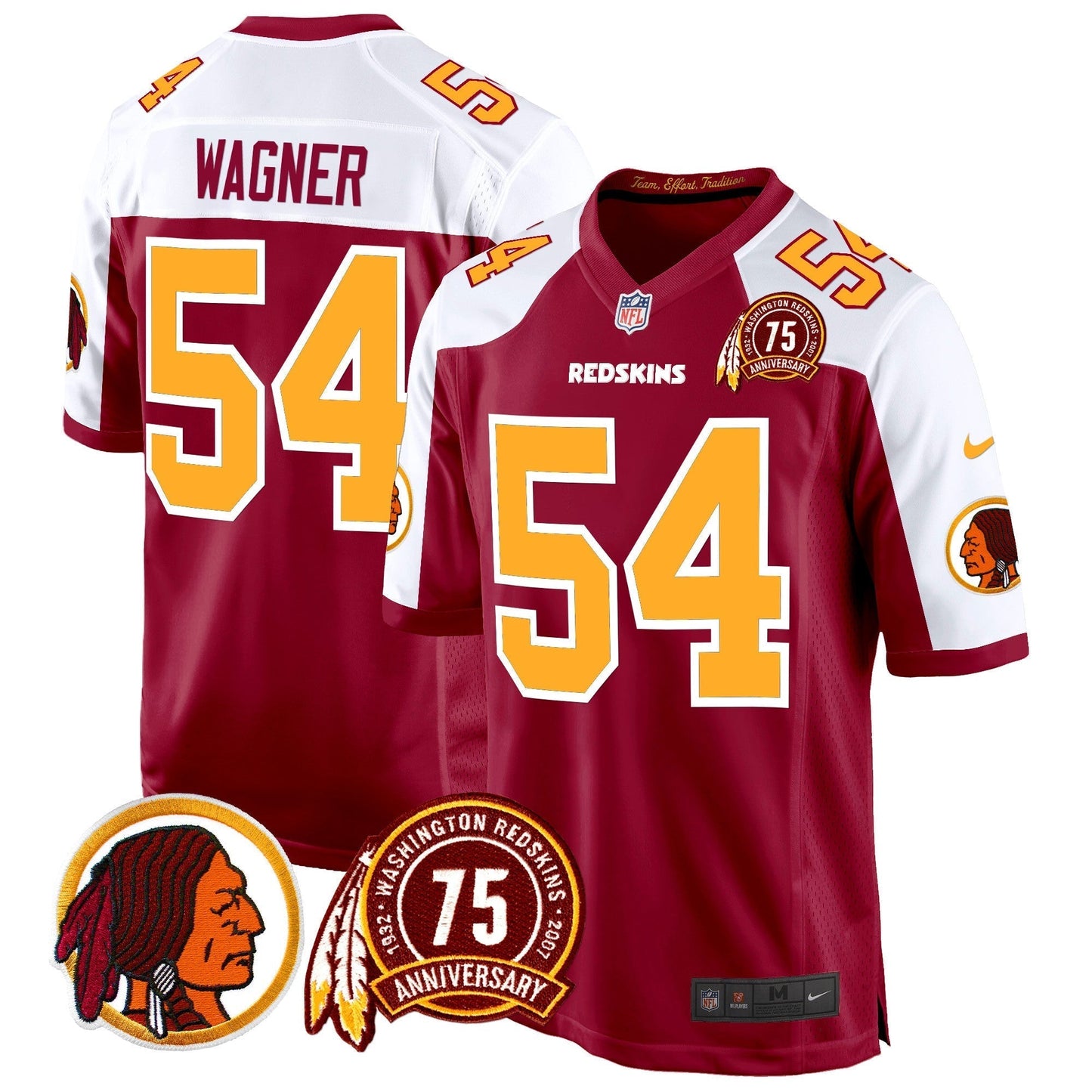 WR 75th Patch Throwback Game Jersey - All Stitched-DTD