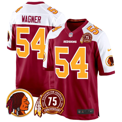 WR 75th Patch Throwback Game Jersey - All Stitched-DTD