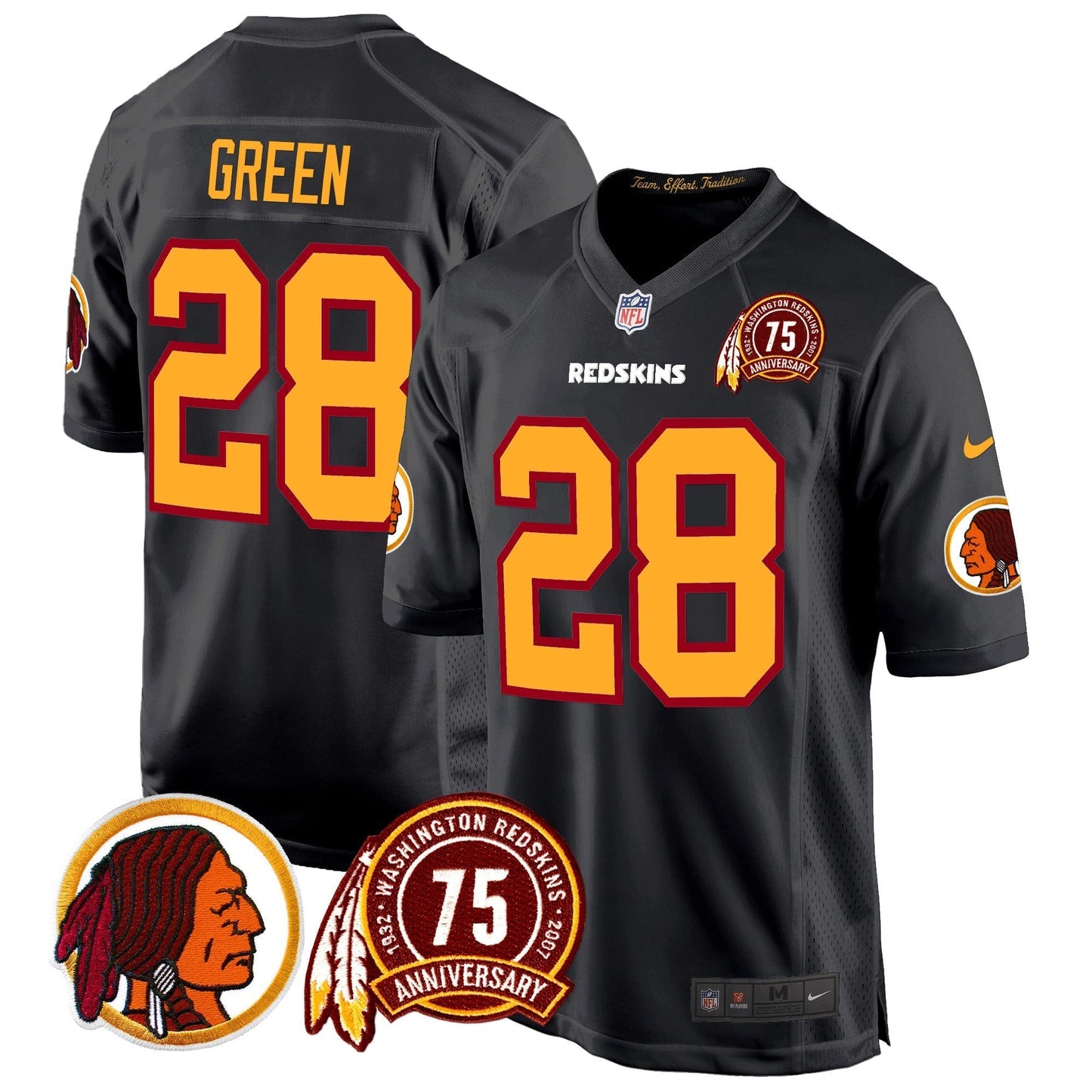 WR 75th Patch Throwback Game Jersey - All Stitched-DTD